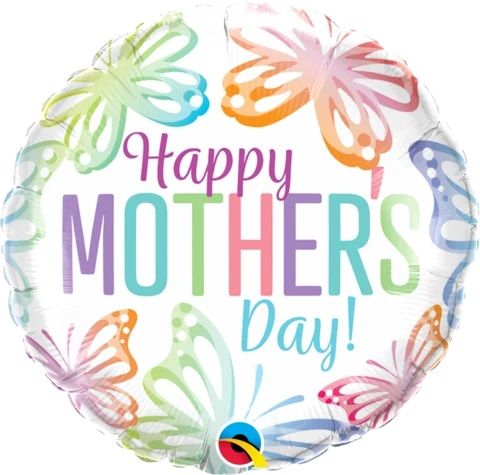 Mother's Day Pastel Butterflies" - Helium Balloon 45cm (Melbourne Only)