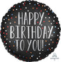 "Happy Birthday" - Satin Dots Helium Balloon 45cm (Melbourne Only)