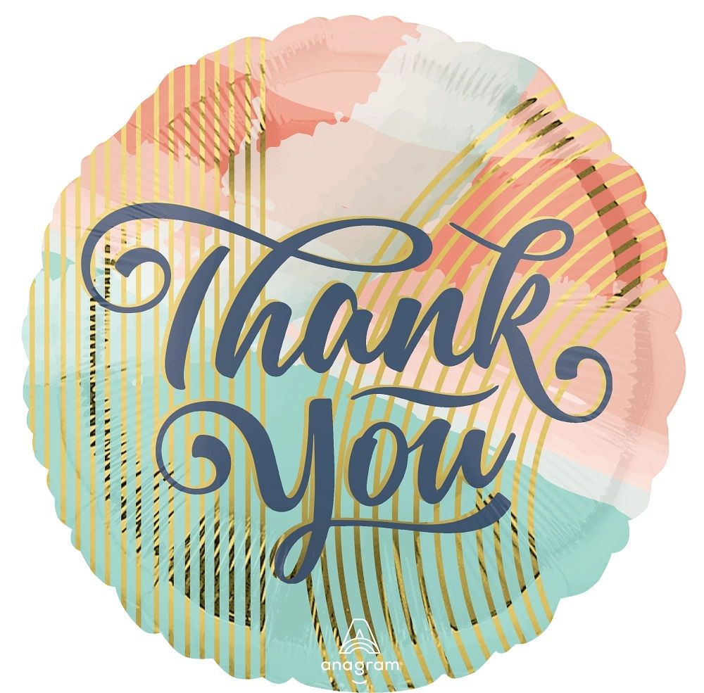 "Thank You" - Pastel Clouds Helium Balloon 45cm (Melbourne Only)