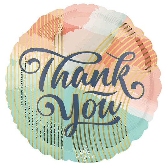 "Thank You" - Pastel Clouds Helium Balloon 45cm (Melbourne Only)