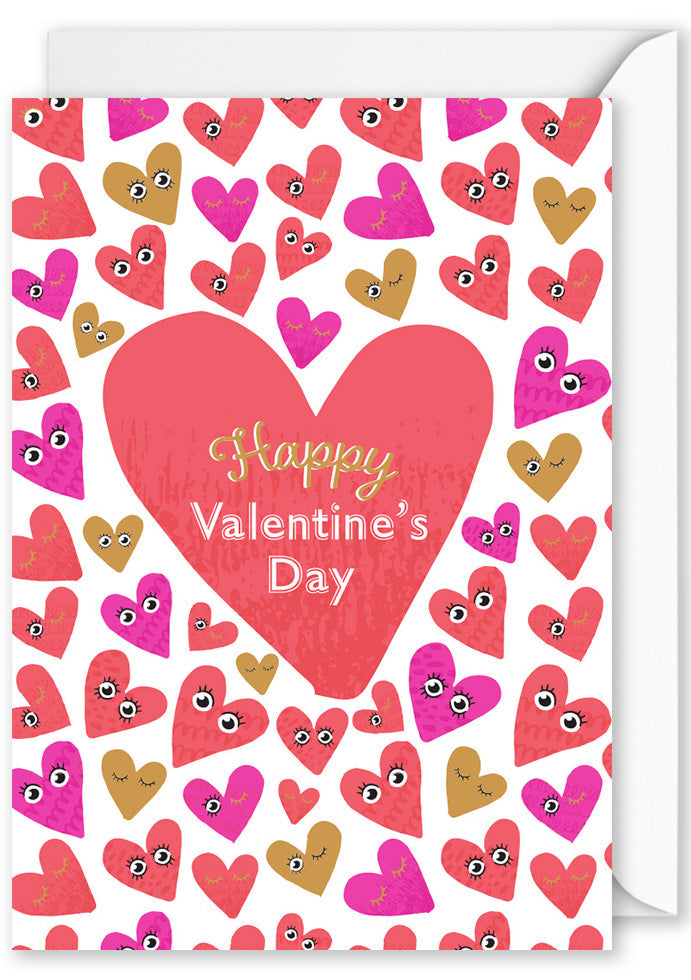 Card - "Happy Valentine's Day" Hearts