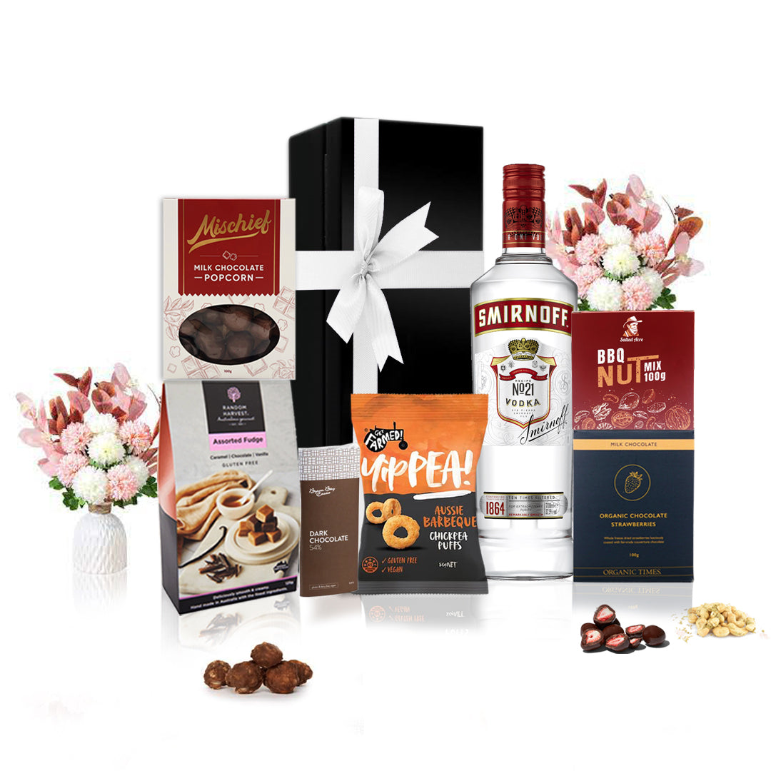 Vodka & Gourmet Snacks Gift Hamper Smirnoff