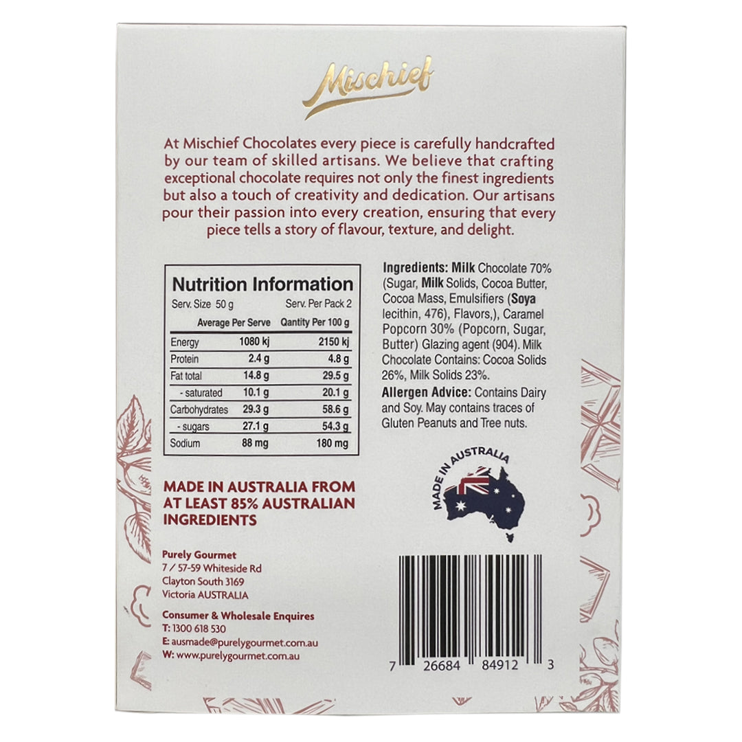 Milk Chocolate Popcorn 100g - Mischief