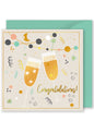 Card - “Congratulations” Clinking Glasses & Decorations