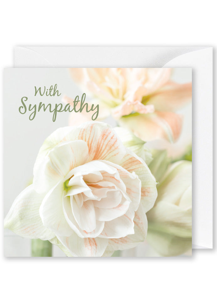 Card - "with Sympathy" Soft Flowers