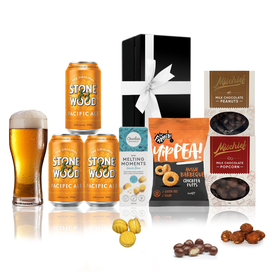 Beers and Mini Snacks Gift Hamper Stone & Wood